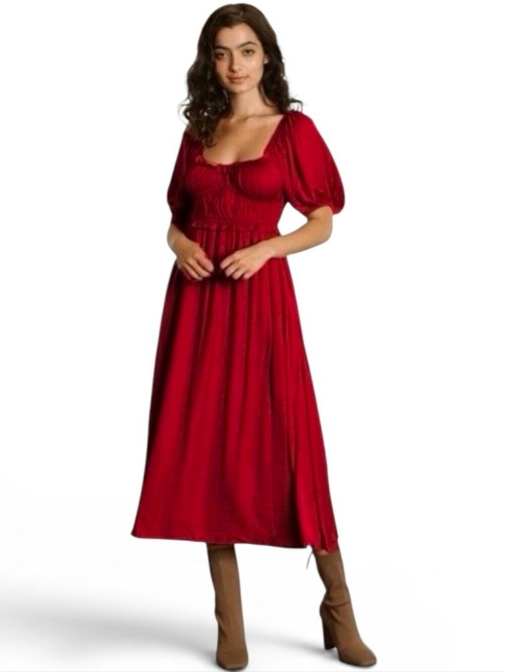 DRA LOS ANGELES Maroon Polka Dot Lola Dress - XS